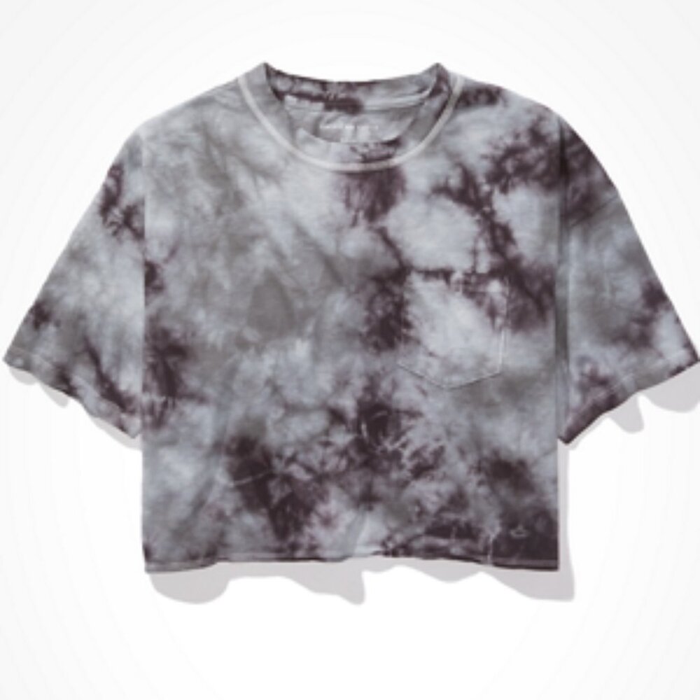 AE Cropped Tie-Dye Crew Neck T-Shirt